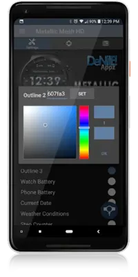 Metallic Mesh HD Watch Face android App screenshot 11