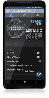 Metallic Mesh HD Watch Face android App screenshot 12