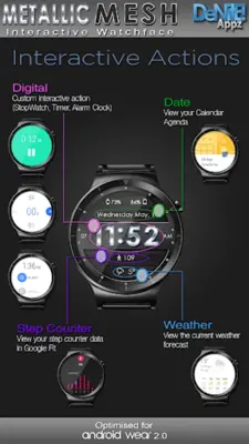 Metallic Mesh HD Watch Face android App screenshot 13