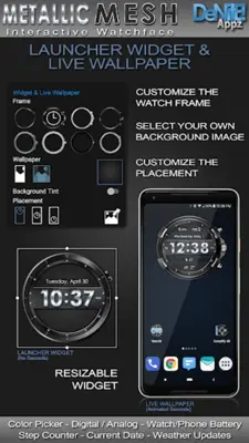 Metallic Mesh HD Watch Face android App screenshot 14