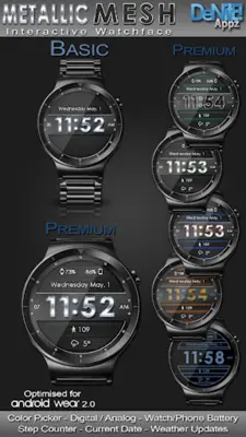 Metallic Mesh HD Watch Face android App screenshot 15